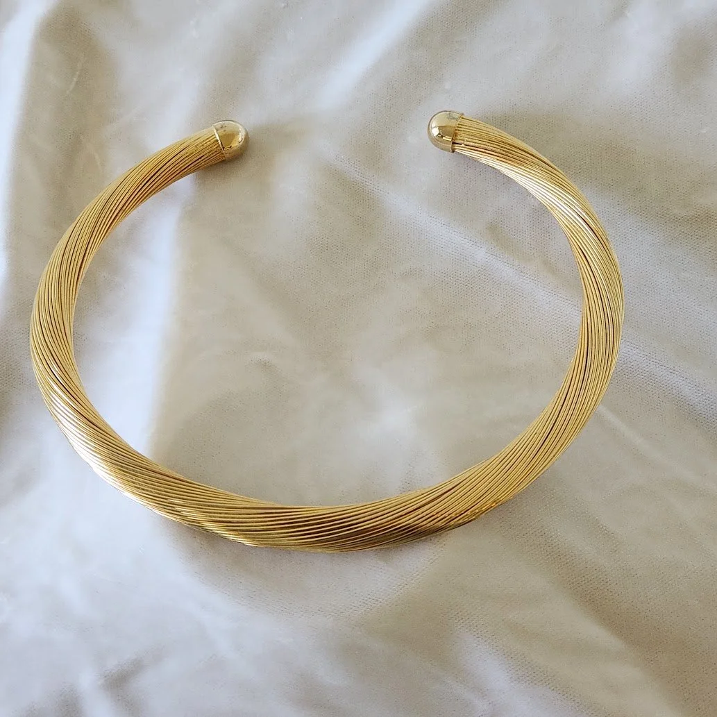 Gold Twisted Wire Torque Necklace 1.jpg