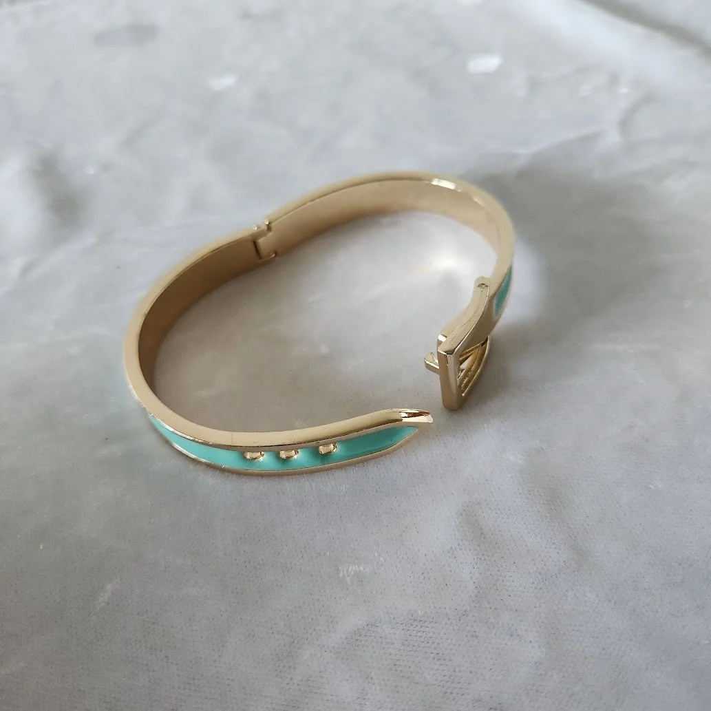 Turquoise Enamel Buckle Bangle 9.jpg