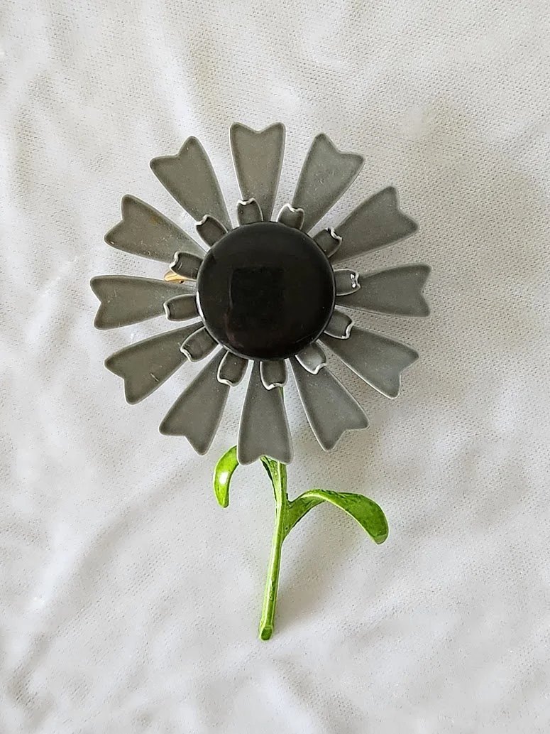 Gray Enamel Flower Power Brooch 1.jpg