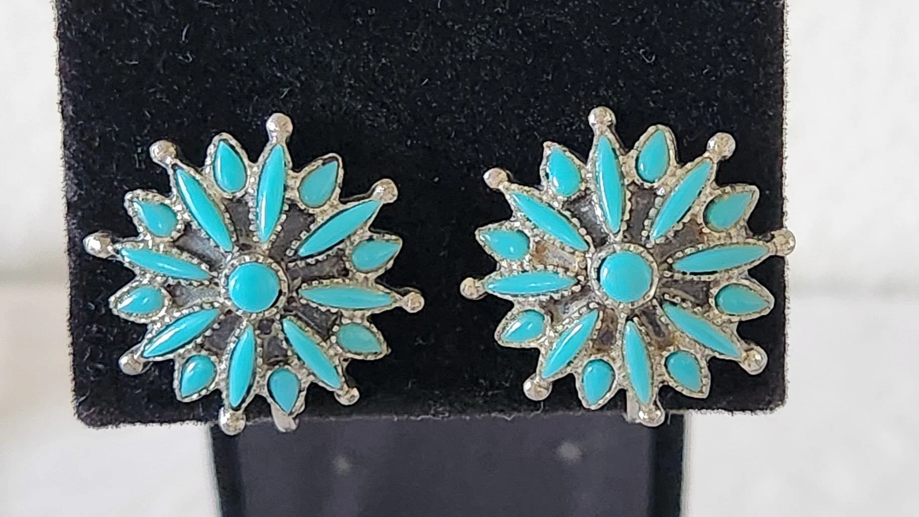 Southwest Needlepoint Faux Turquoise Earrings 6.jpg