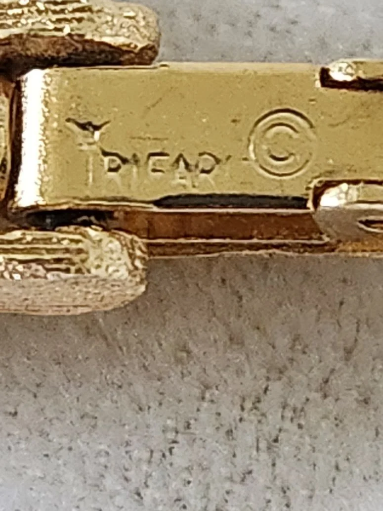 Trifari Pearl RS Gold Link Bracelet 6.jpg