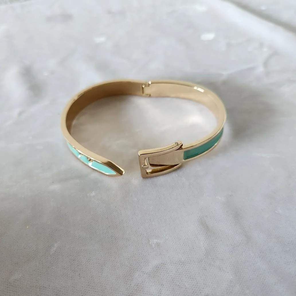 Turquoise Enamel Buckle Bangle 8.jpg