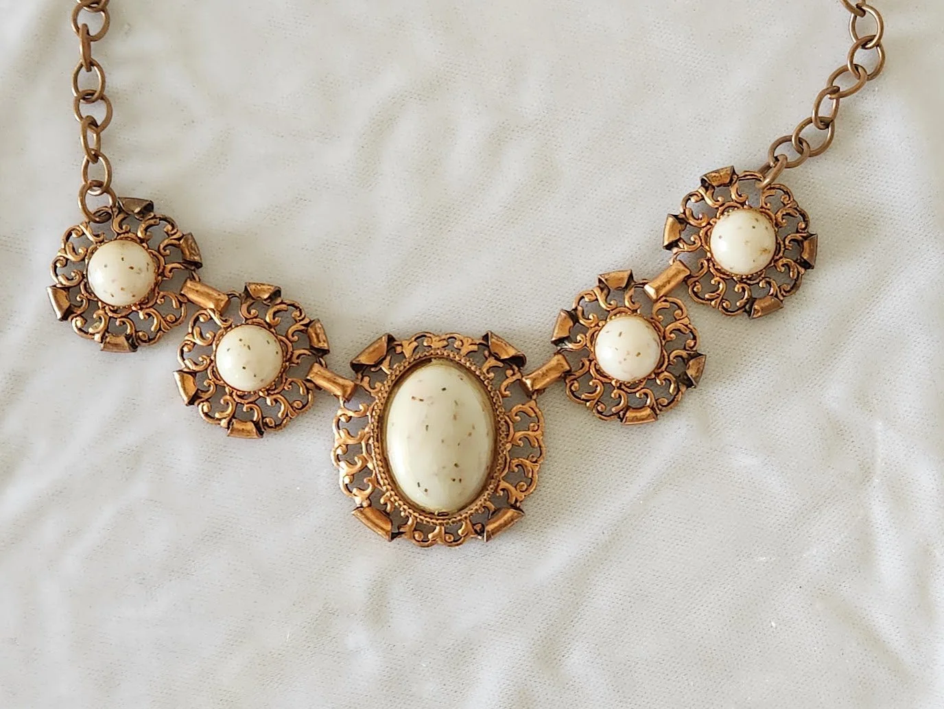 Copper & Faux Goldstone Necklace 5.jpg