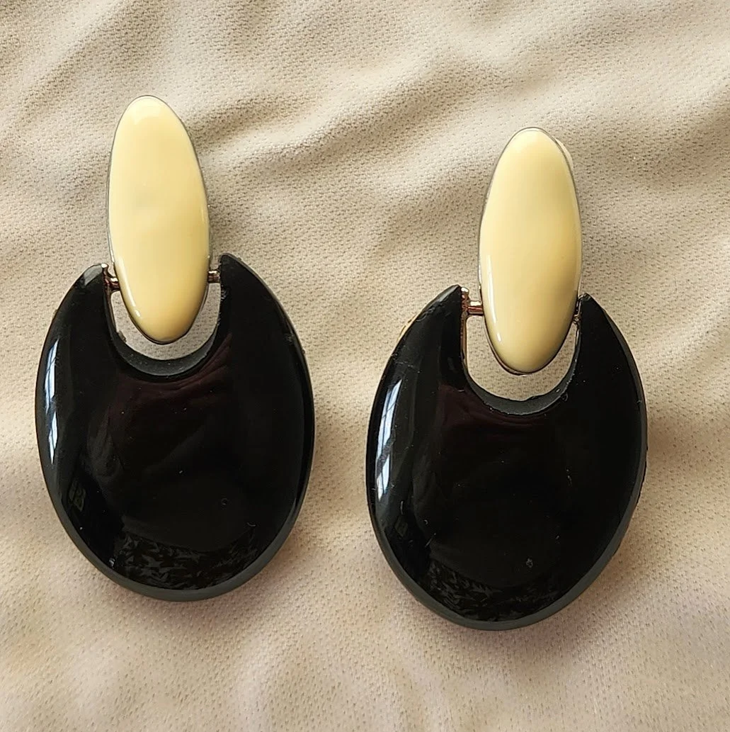 Ebony Ivory Doorknocker Earrings 1.jpg