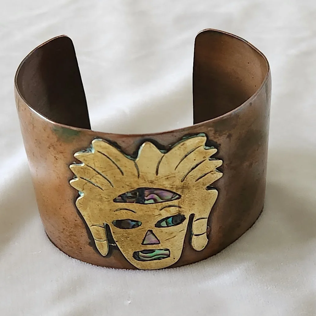 Mexican Copper Brass Abalone Bracelet 1.jpg