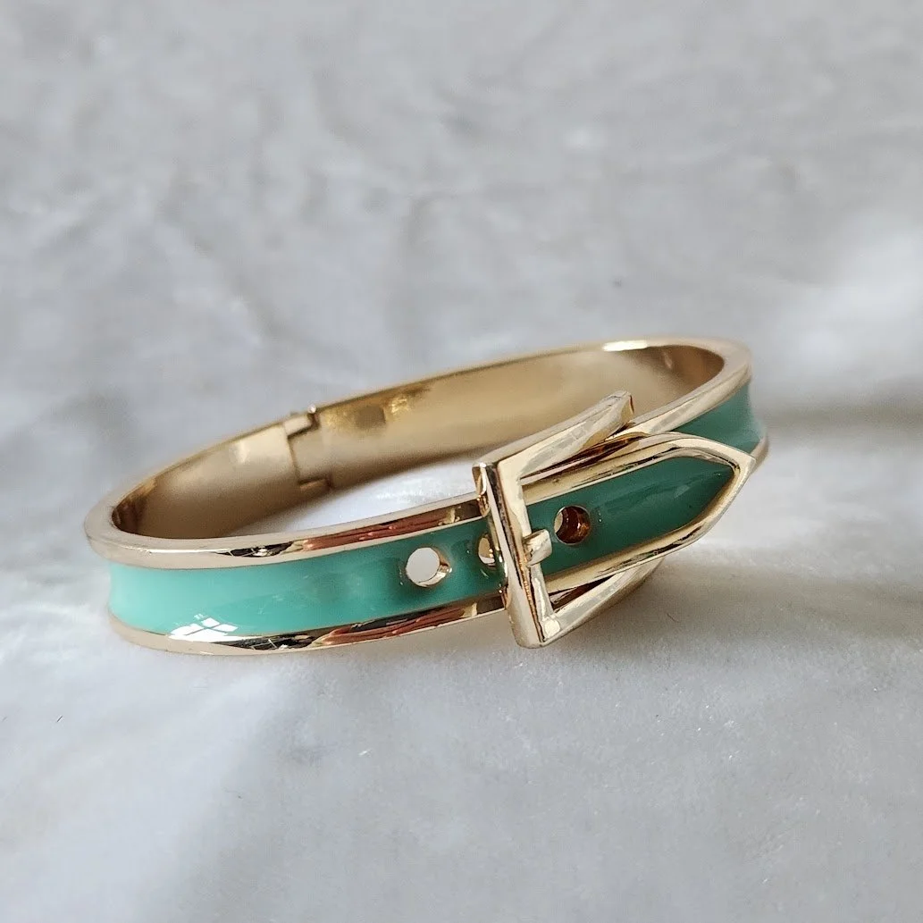 Turquoise Enamel Buckle Bangle 1.jpg