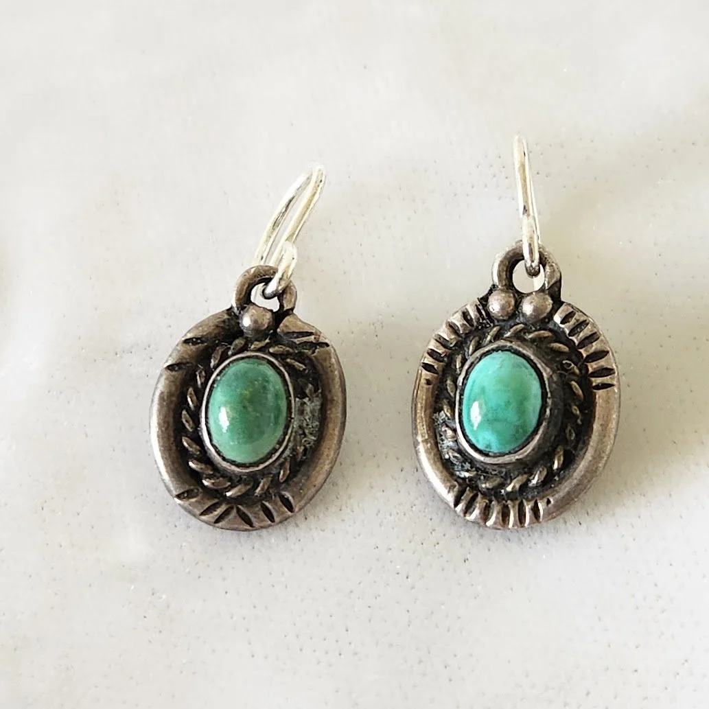 Small NA Turquoise Silver Pierced Earrings 2.jpg