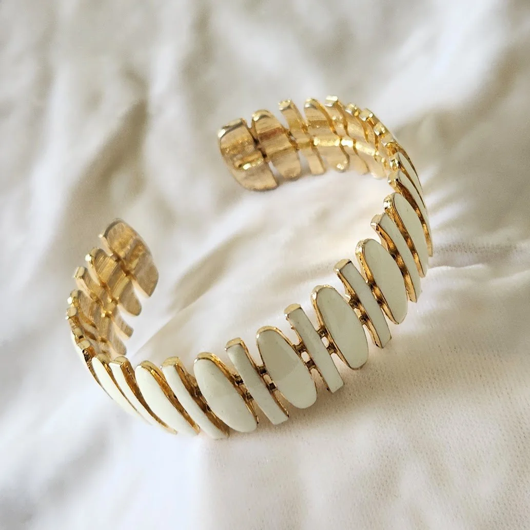 White Enamel Modernist Cuff 1.jpg