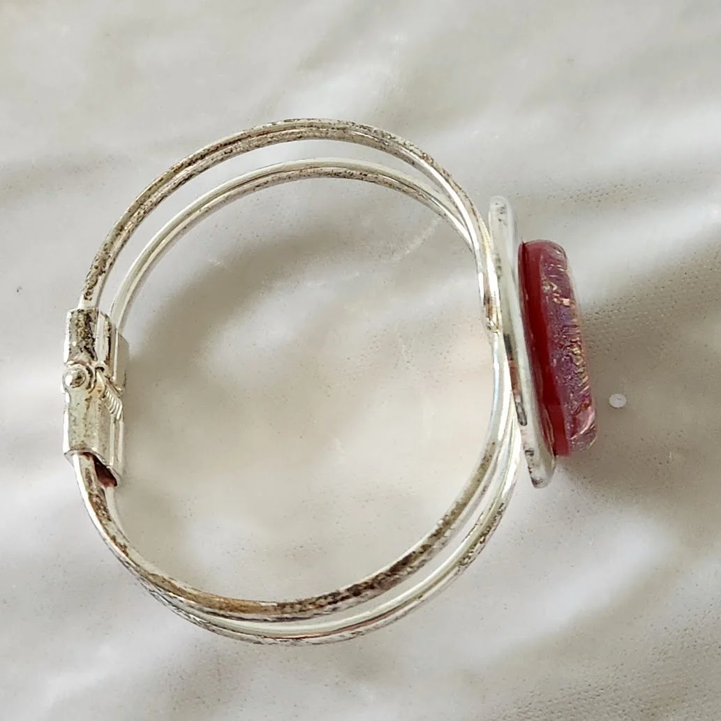 Pink Dichroic Glass Bracelet 9.jpg