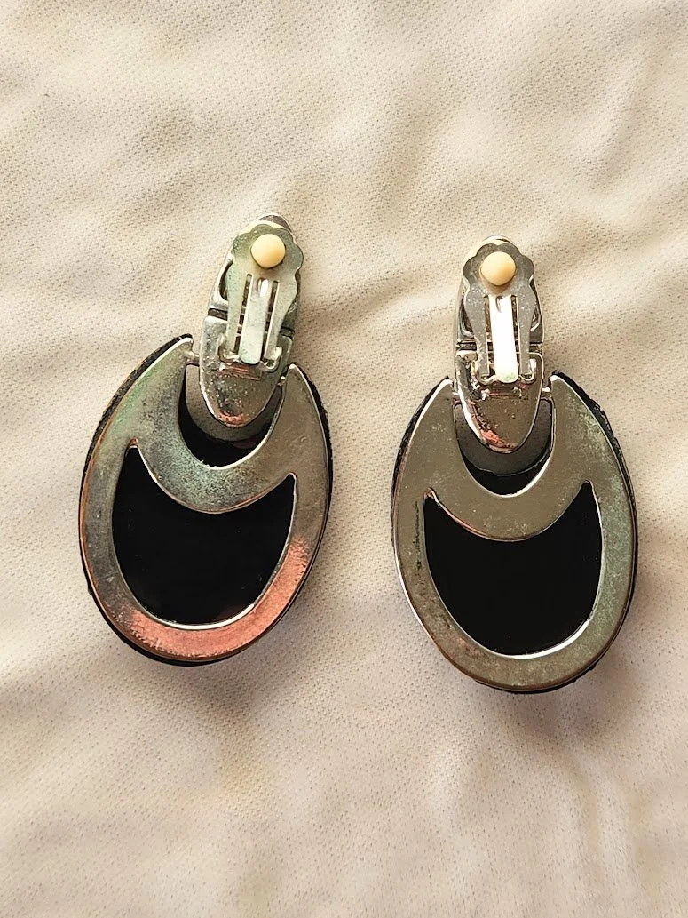 Ebony Ivory Doorknocker Earrings 2.jpg