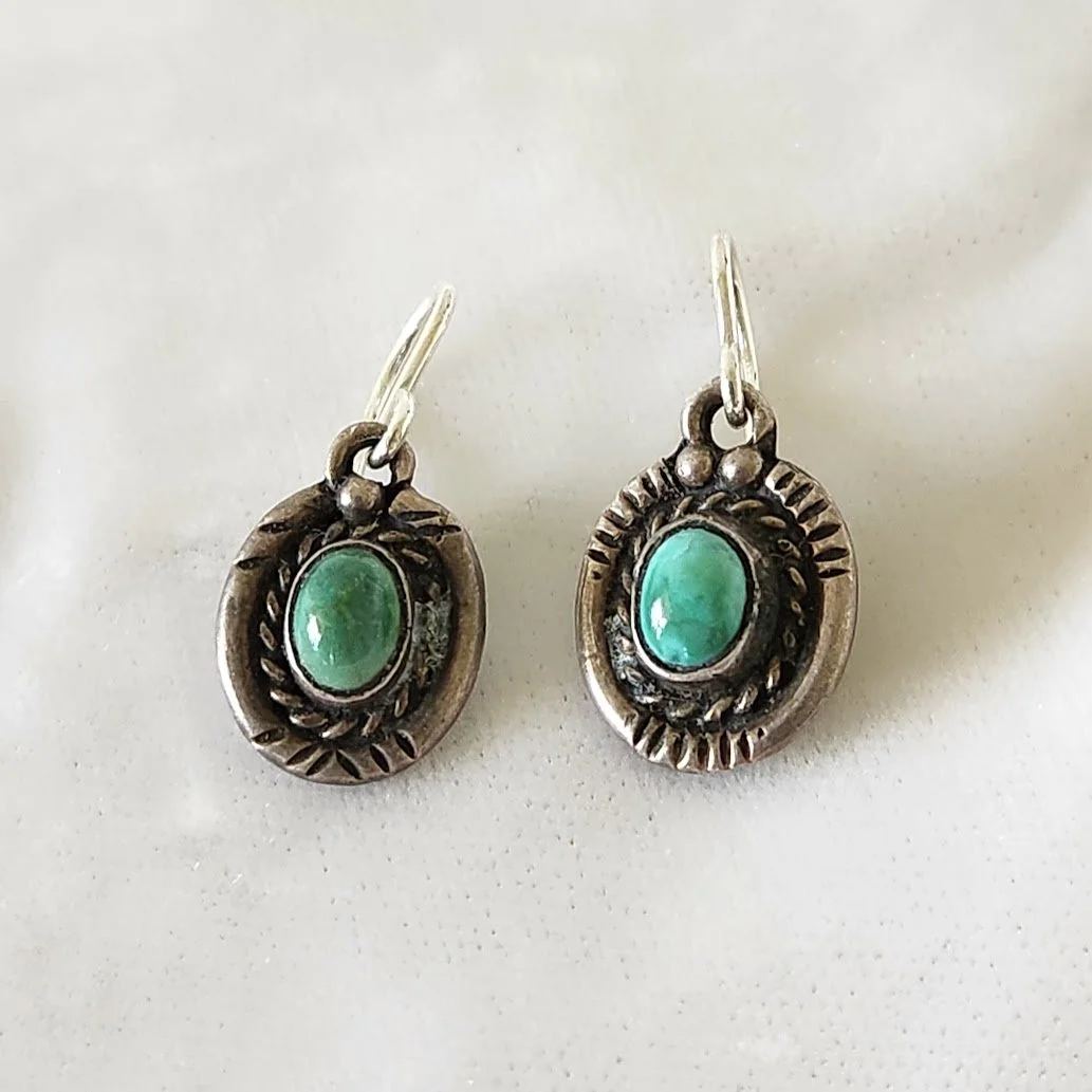 Small NA Turquoise Silver Pierced Earrings 5.jpg
