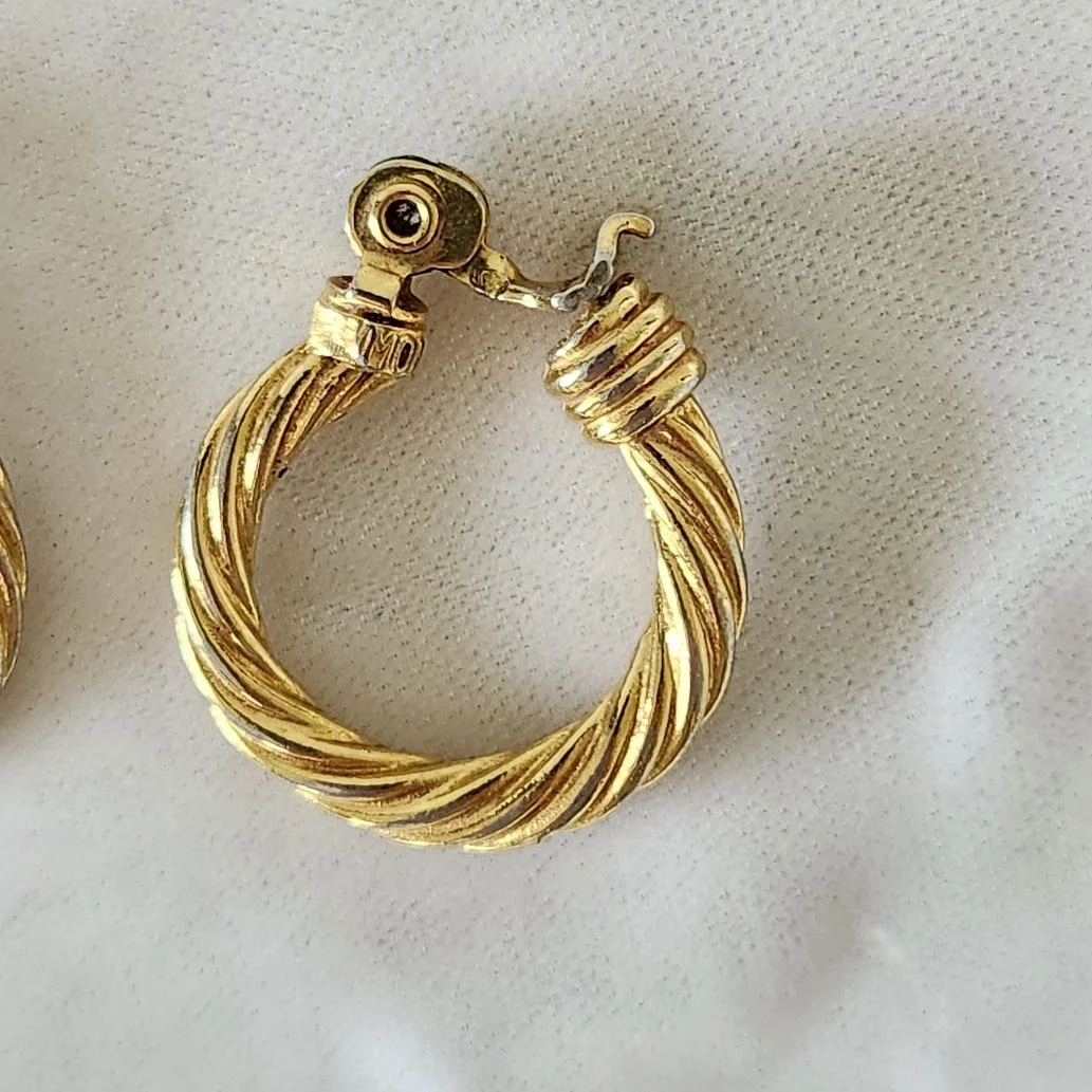 Monet Classical Gold Twist Hoop Earrings 3.jpg