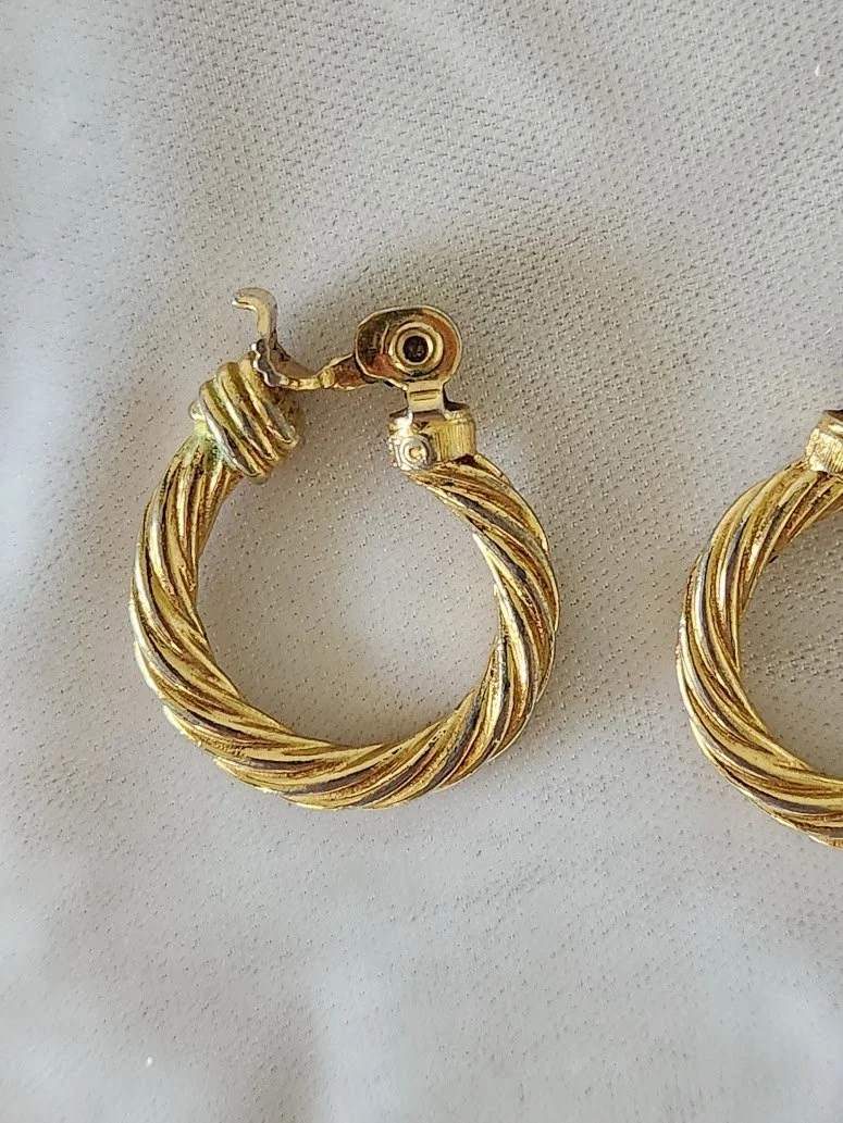 Monet Classical Gold Twist Hoop Earrings 4.jpg