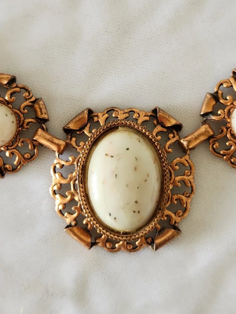 Copper & Faux Goldstone Necklace 6.jpg