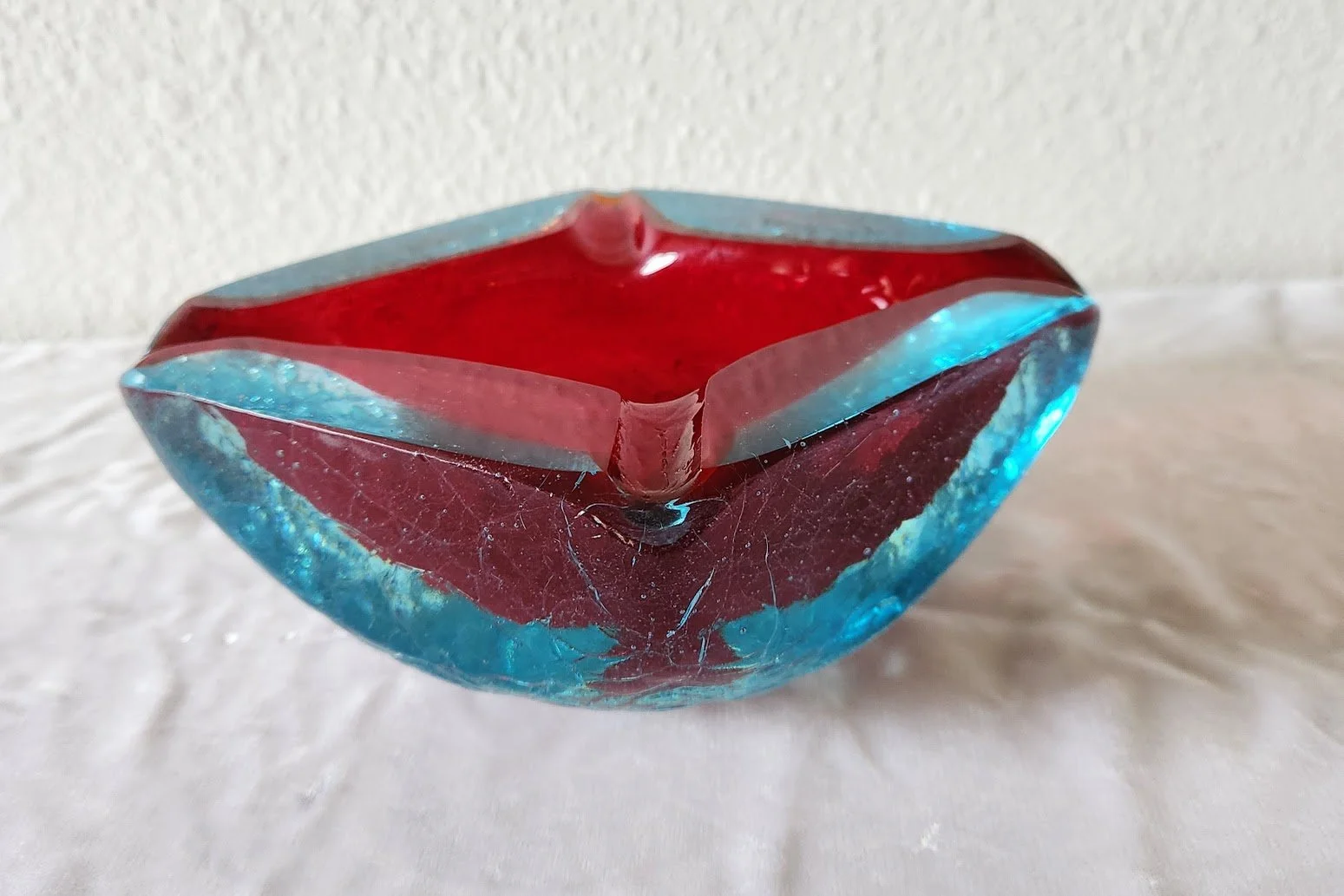 Murano Red Blue Ashtray 1.jpg