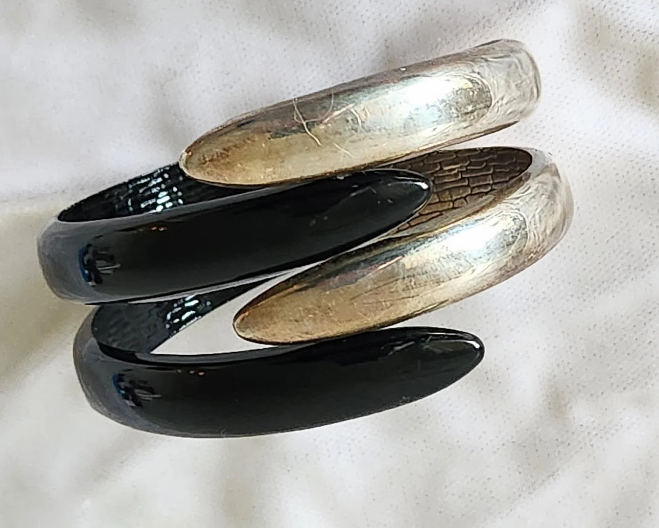 Black & Silver Clamper Bracelet 1.jpg