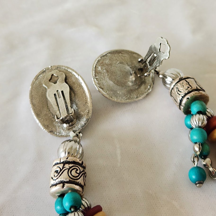 Turquoise Bead Shoulder Duster Earrings 8.jpg