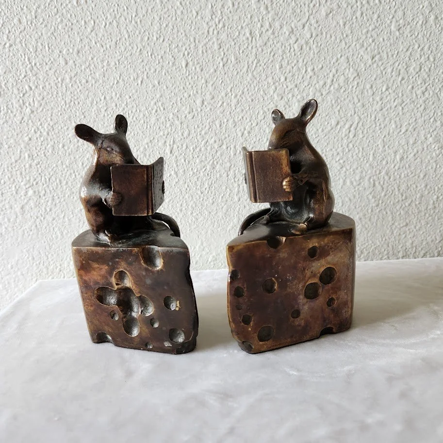 Bronze Mouse Cheese Bookends 2.jpg