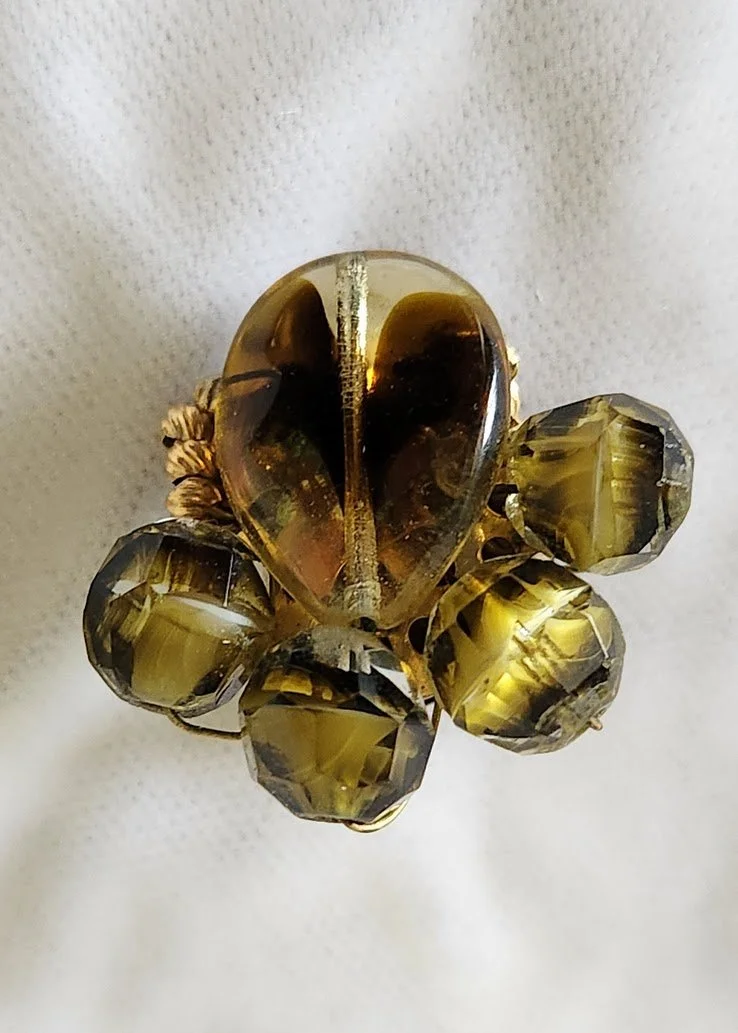 Olive Green Art Glass Earrings 2.jpg