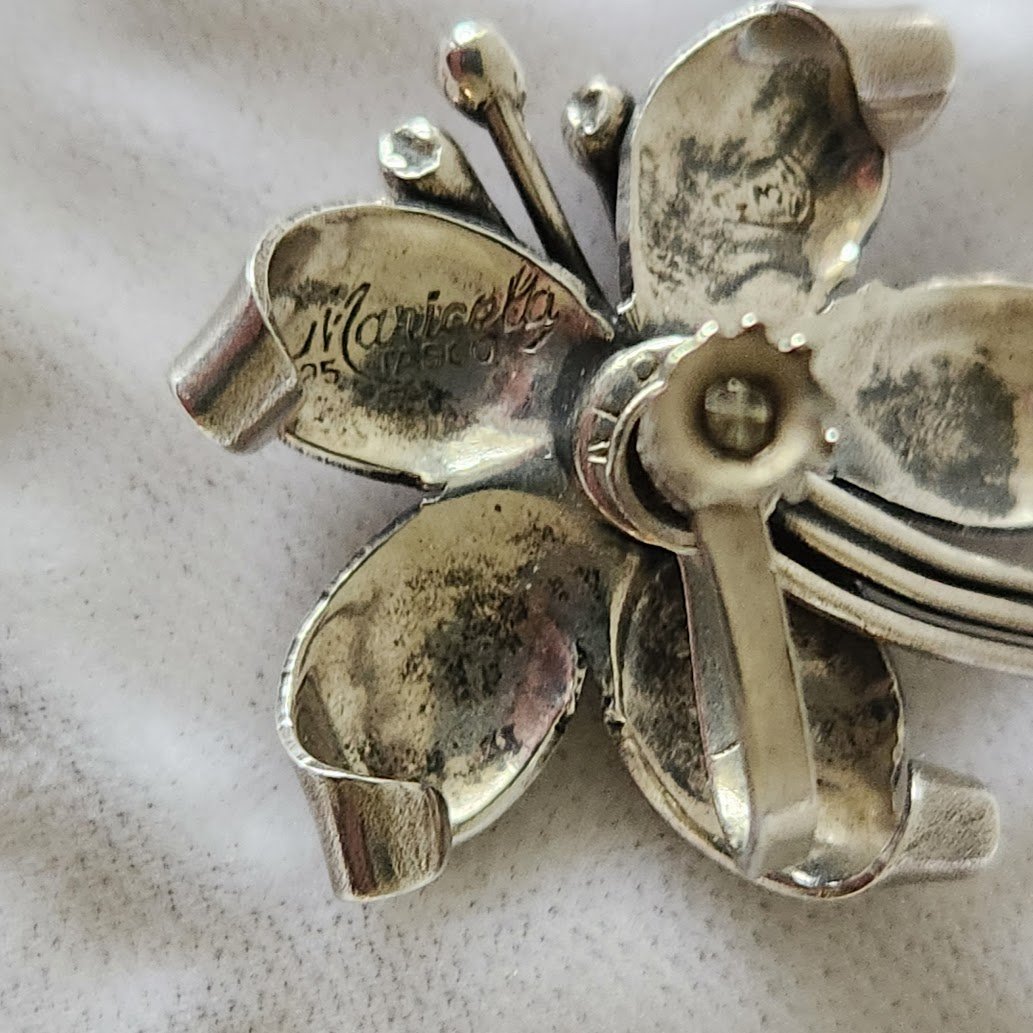 Mexican Silver Flower Earrings 4.jpg