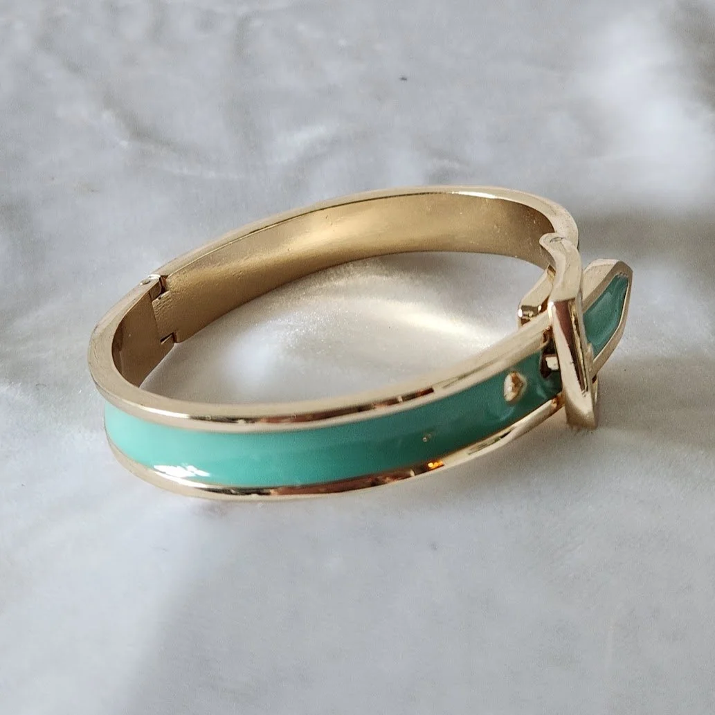Turquoise Enamel Buckle Bangle 6.jpg