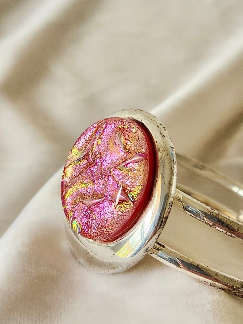 Pink Dichroic Glass Bracelet 1.jpg