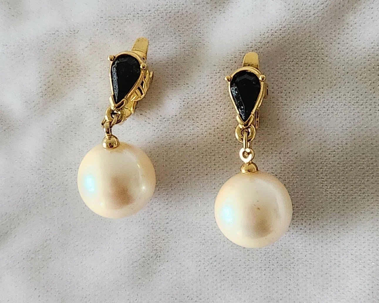 Trifari Pearl Bob Earrings