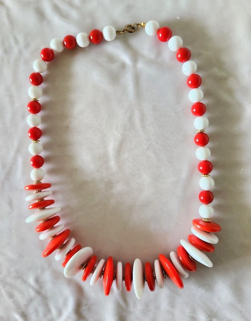 Orange & White Plastic Necklace 3.jpg