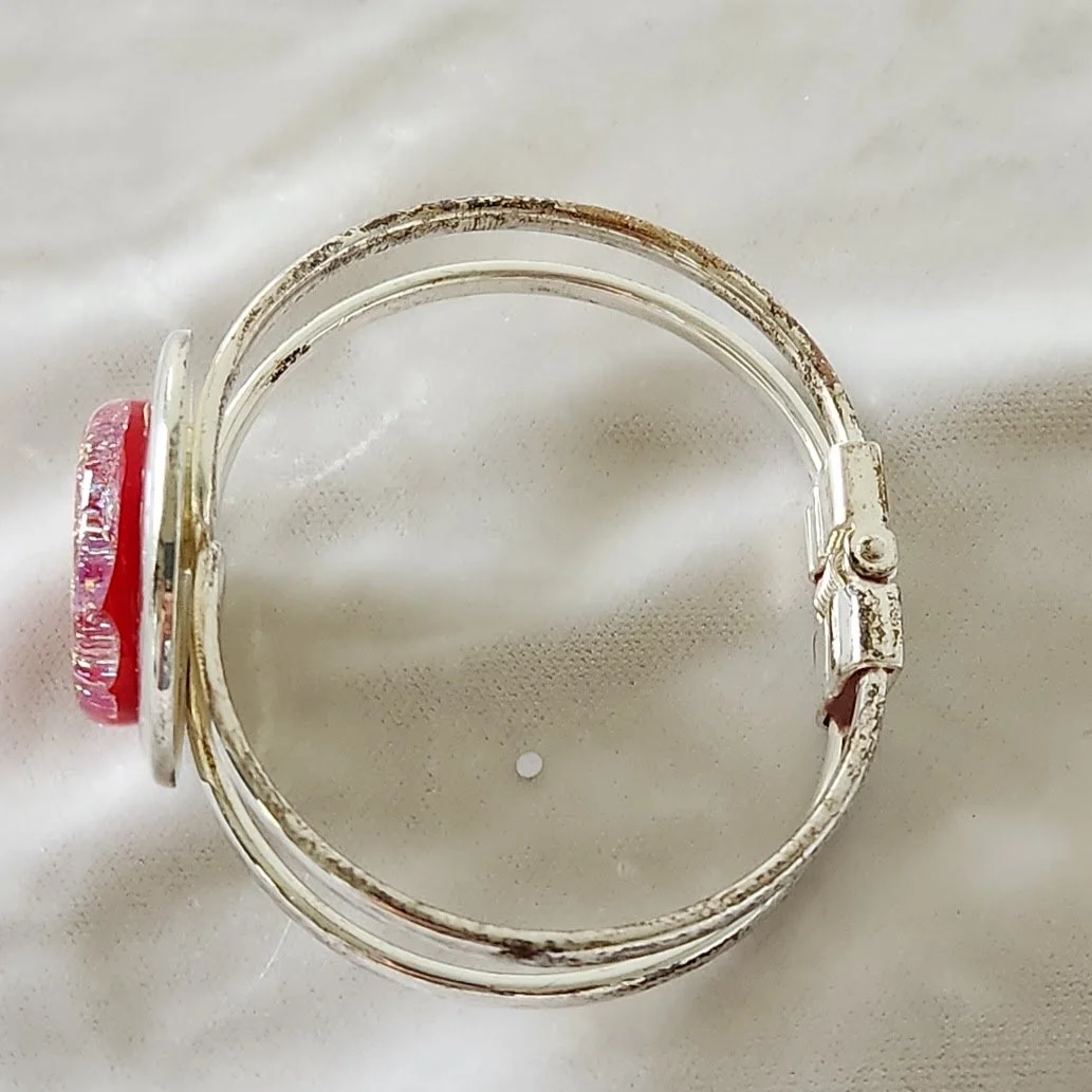 Pink Dichroic Glass Bracelet 10.jpg