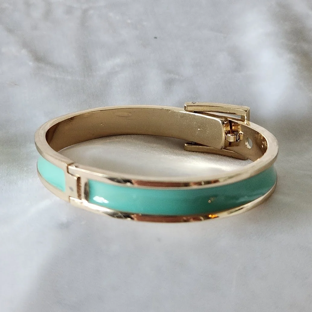 Turquoise Enamel Buckle Bangle 5.jpg