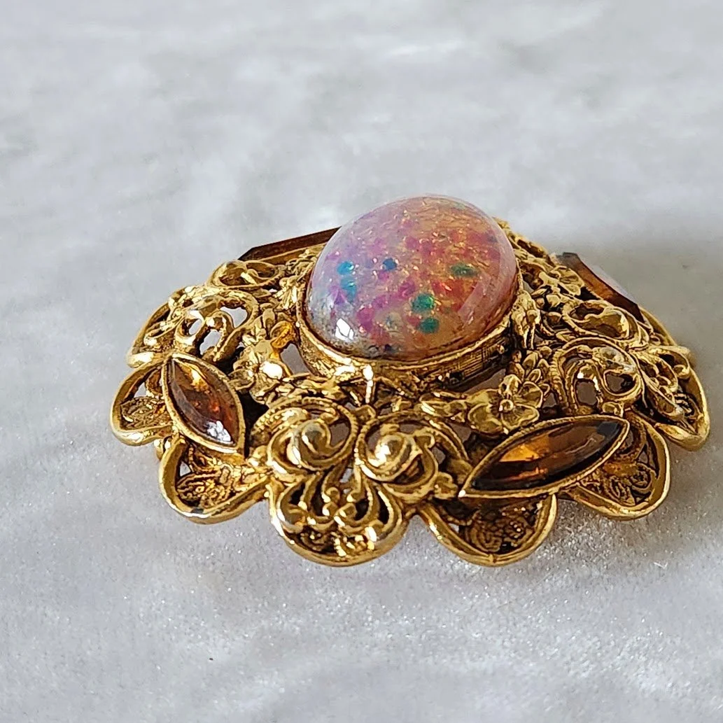 Faux Opal & Amber RS Brooch 7.jpg