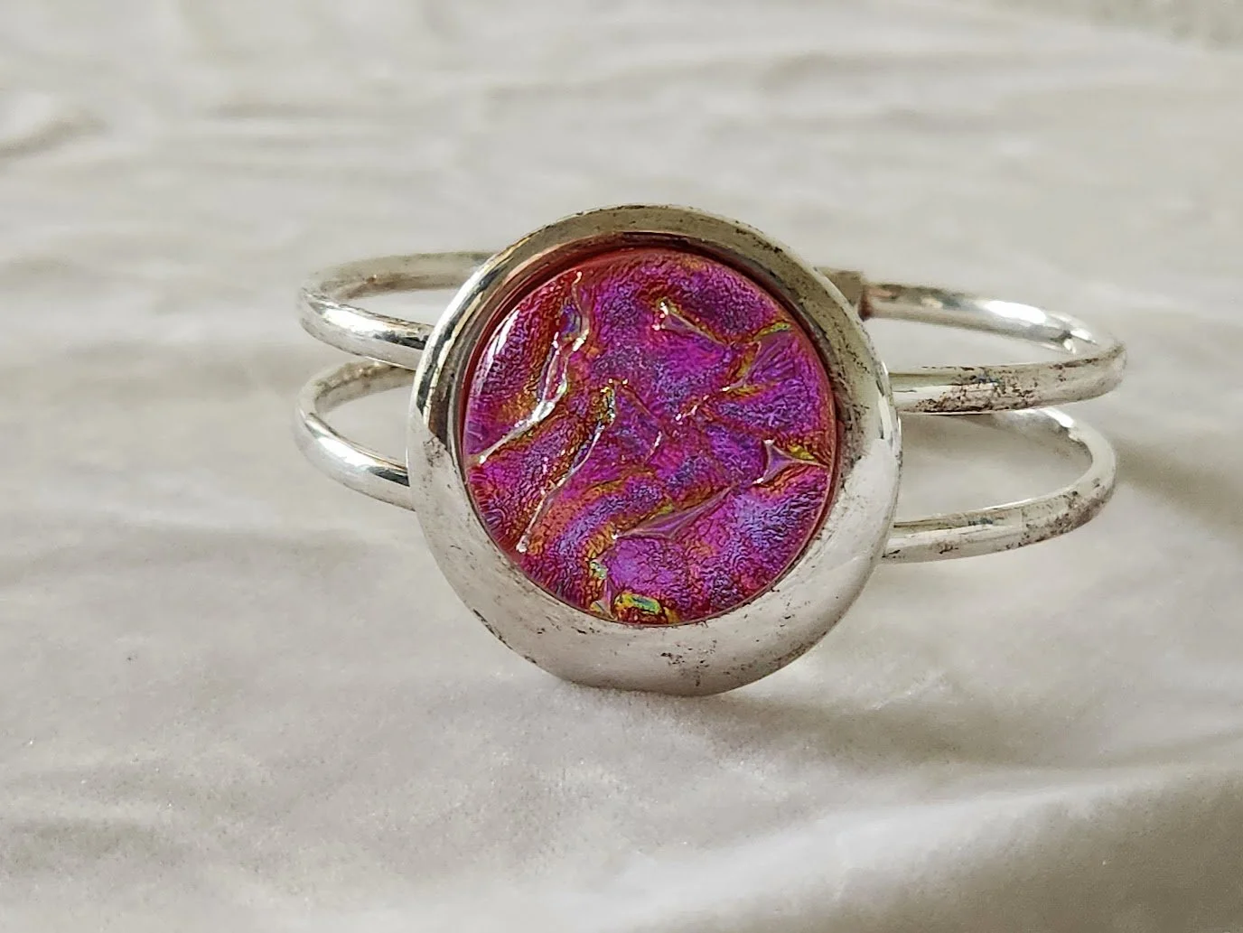Pink Dichroic Glass Bracelet 3.jpg