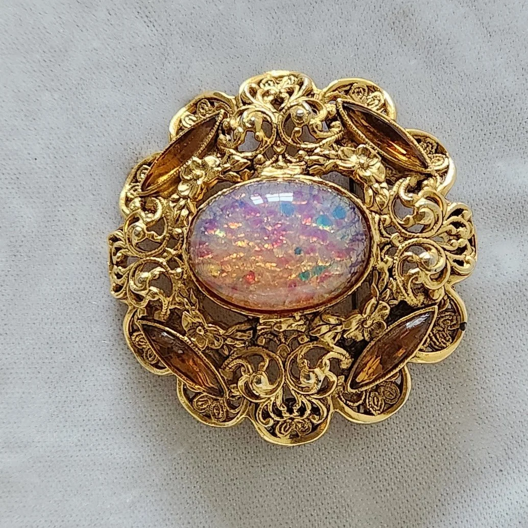 Faux Opal & Amber RS Brooch 2.jpg
