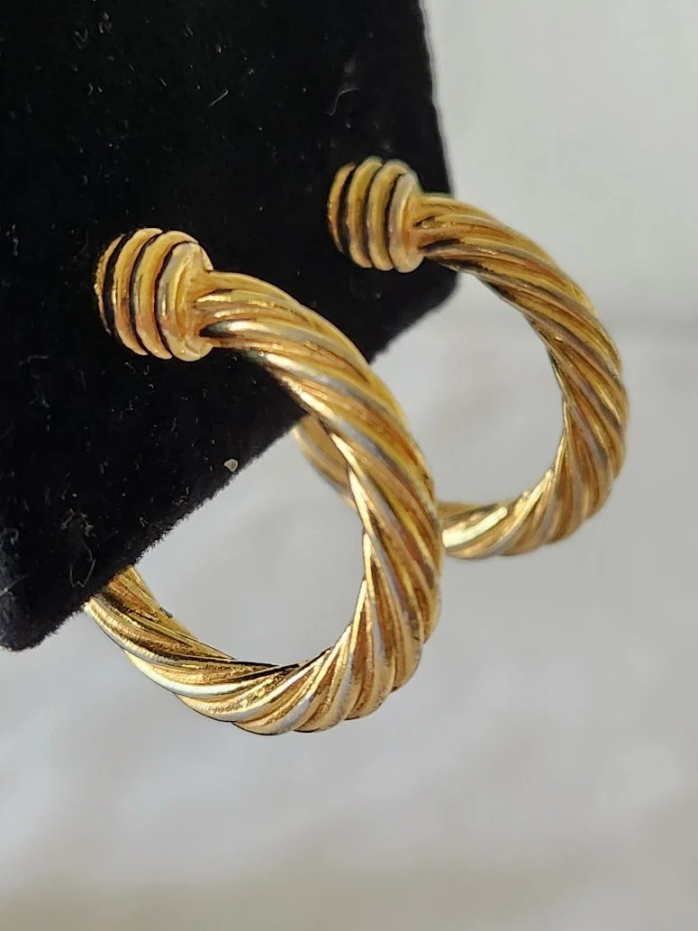 Monet Classical Gold Twist Hoop Earrings 7.jpg
