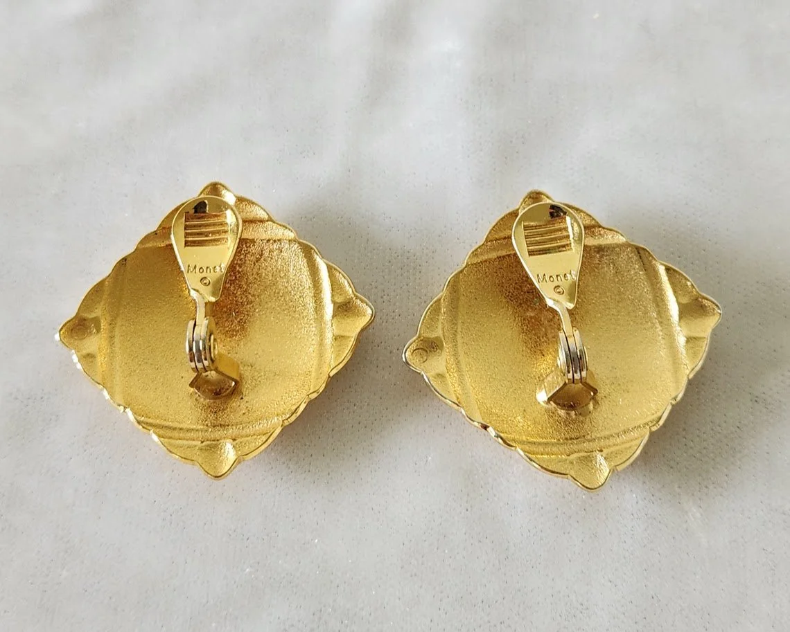 Monet Gold Mirror Earrings 4.jpg