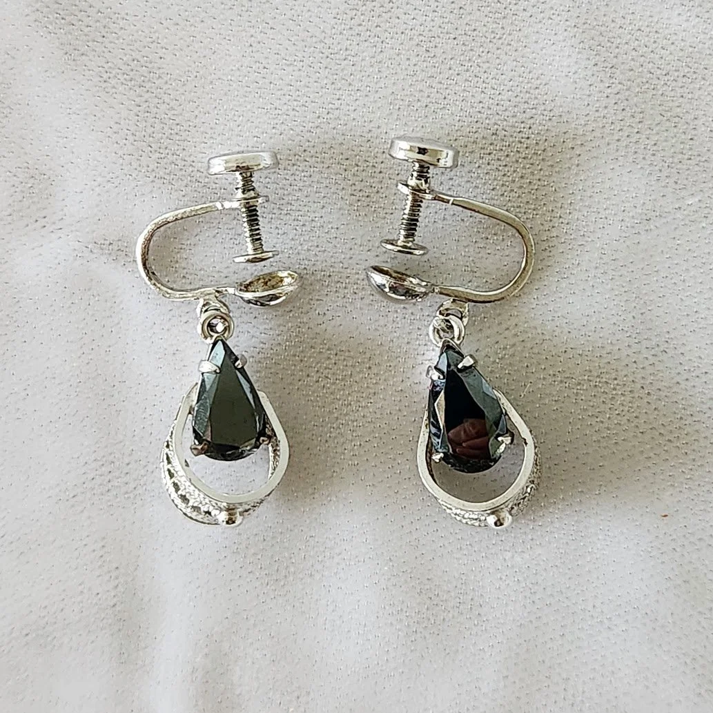 Sterling Hematite Drop Earrings 1.jpg