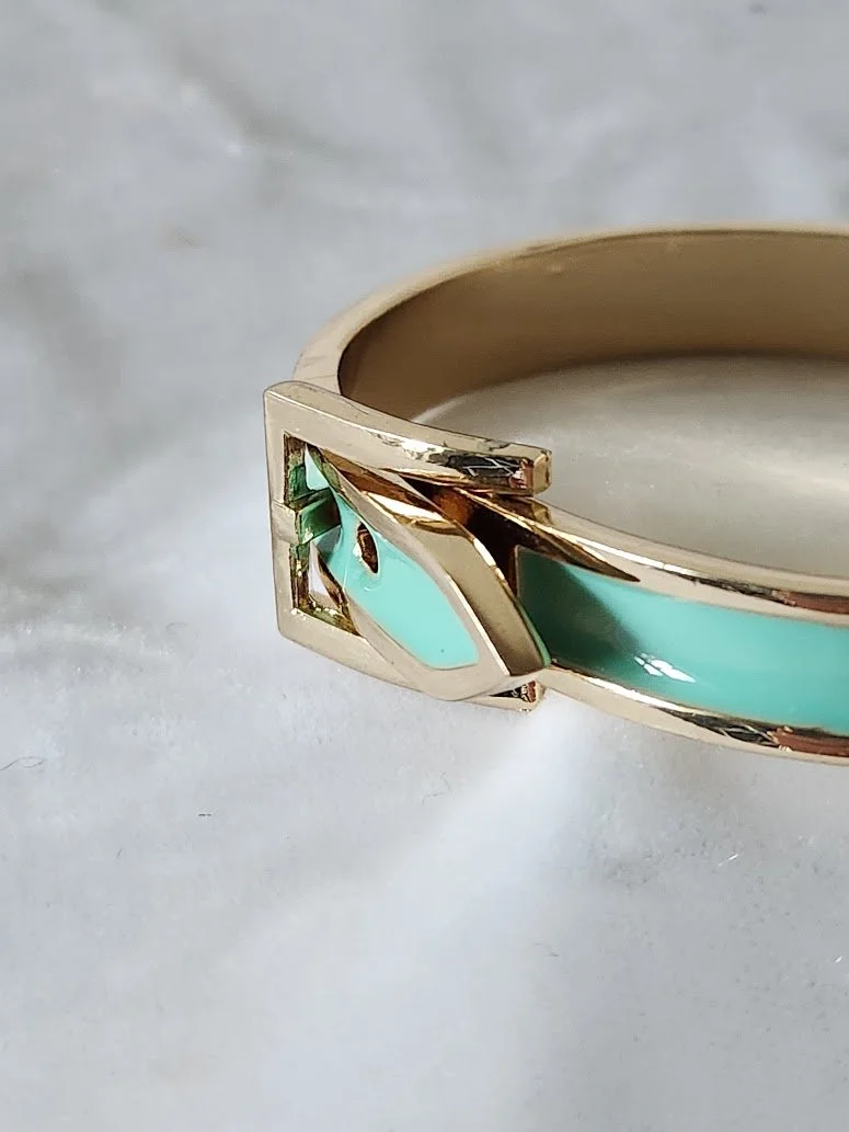 Turquoise Enamel Buckle Bangle 3.jpg