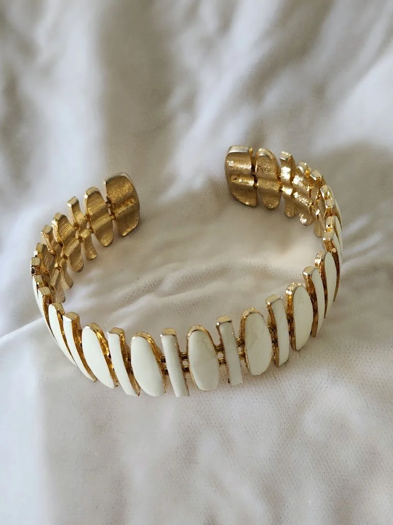 White Enamel Modernist Cuff 4.jpg