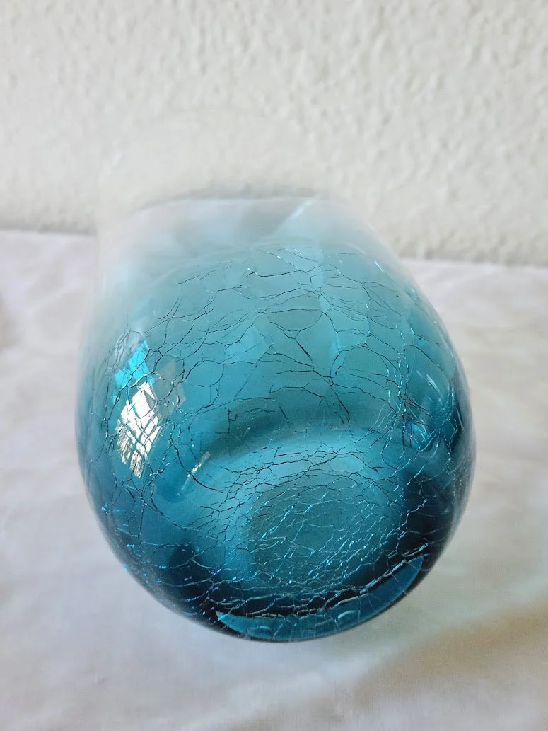 Teal Pier 1 Crackle Glass Tumblers 4.jpg