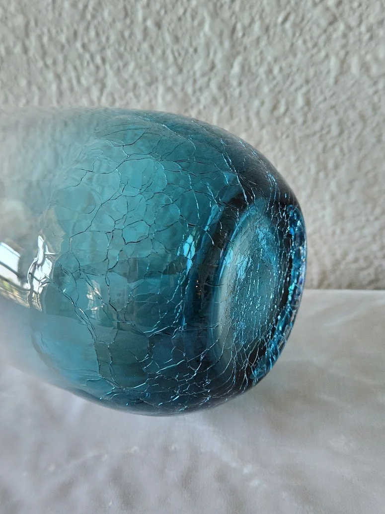 Teal Pier 1 Crackle Glass Tumblers 6.jpg