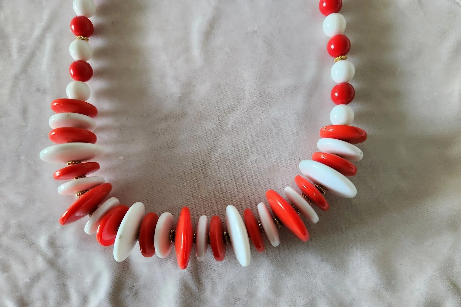 Orange & White Plastic Necklace 4.jpg