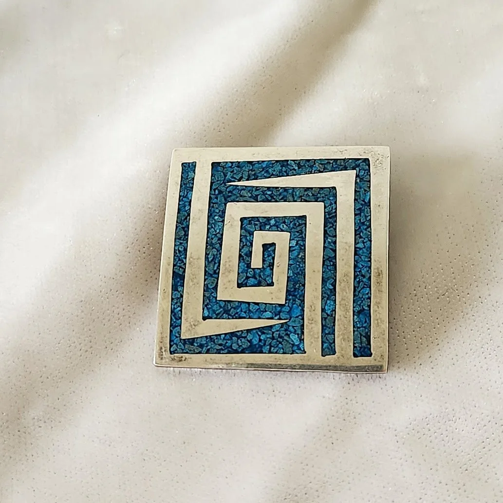 Mexican Turquoise Chip Brooch 7.jpg