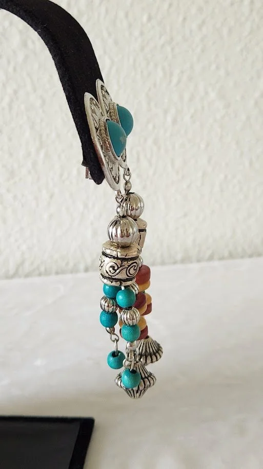 Turquoise Bead Shoulder Duster Earrings 5.jpg