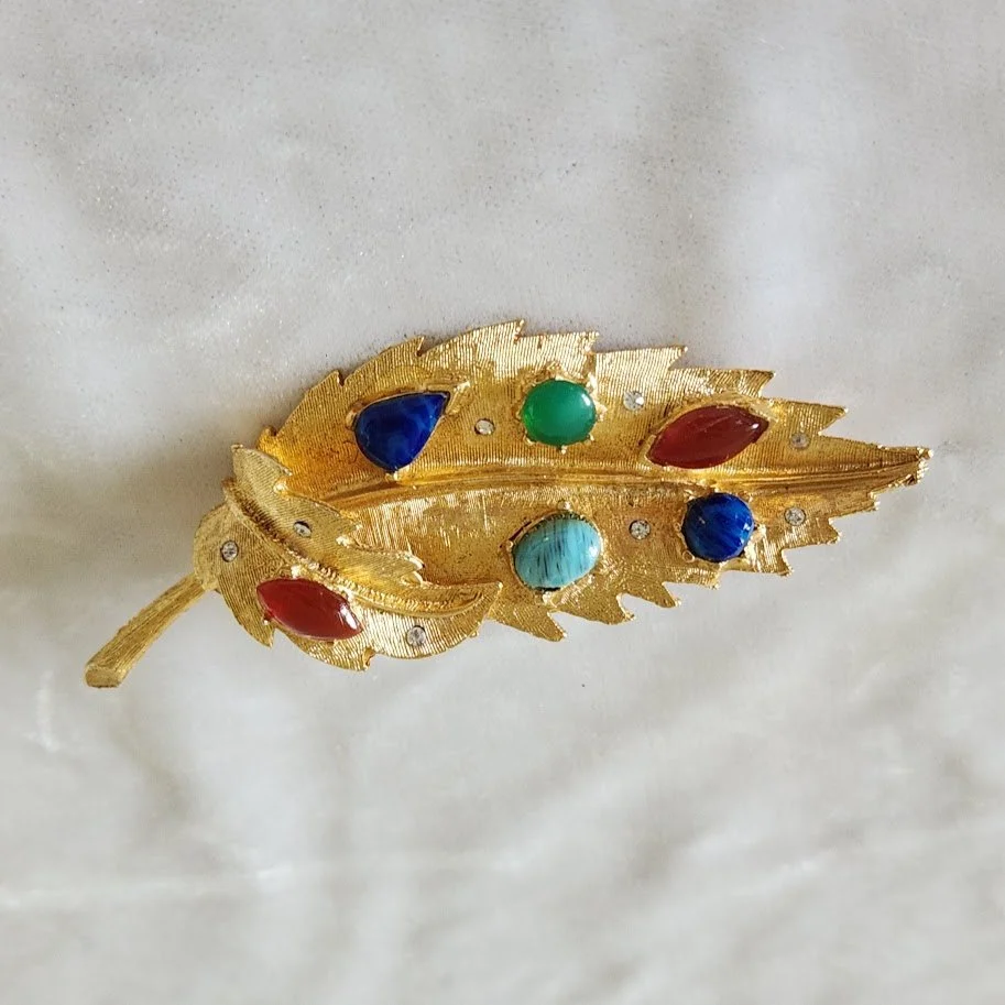 Faux Gems Leaf Brooch 1.jpg
