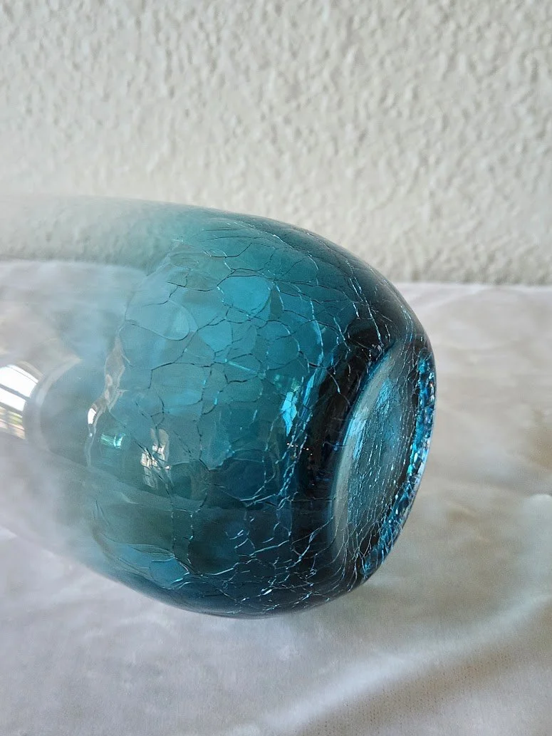Teal Pier 1 Crackle Glass Tumblers 5.jpg