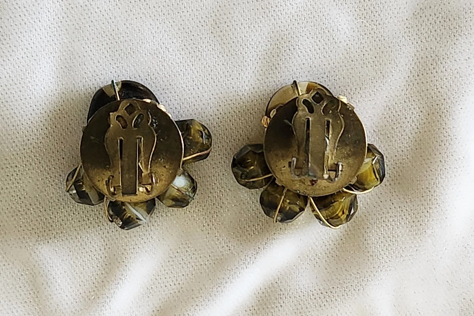 Olive Green Art Glass Earrings 3.jpg