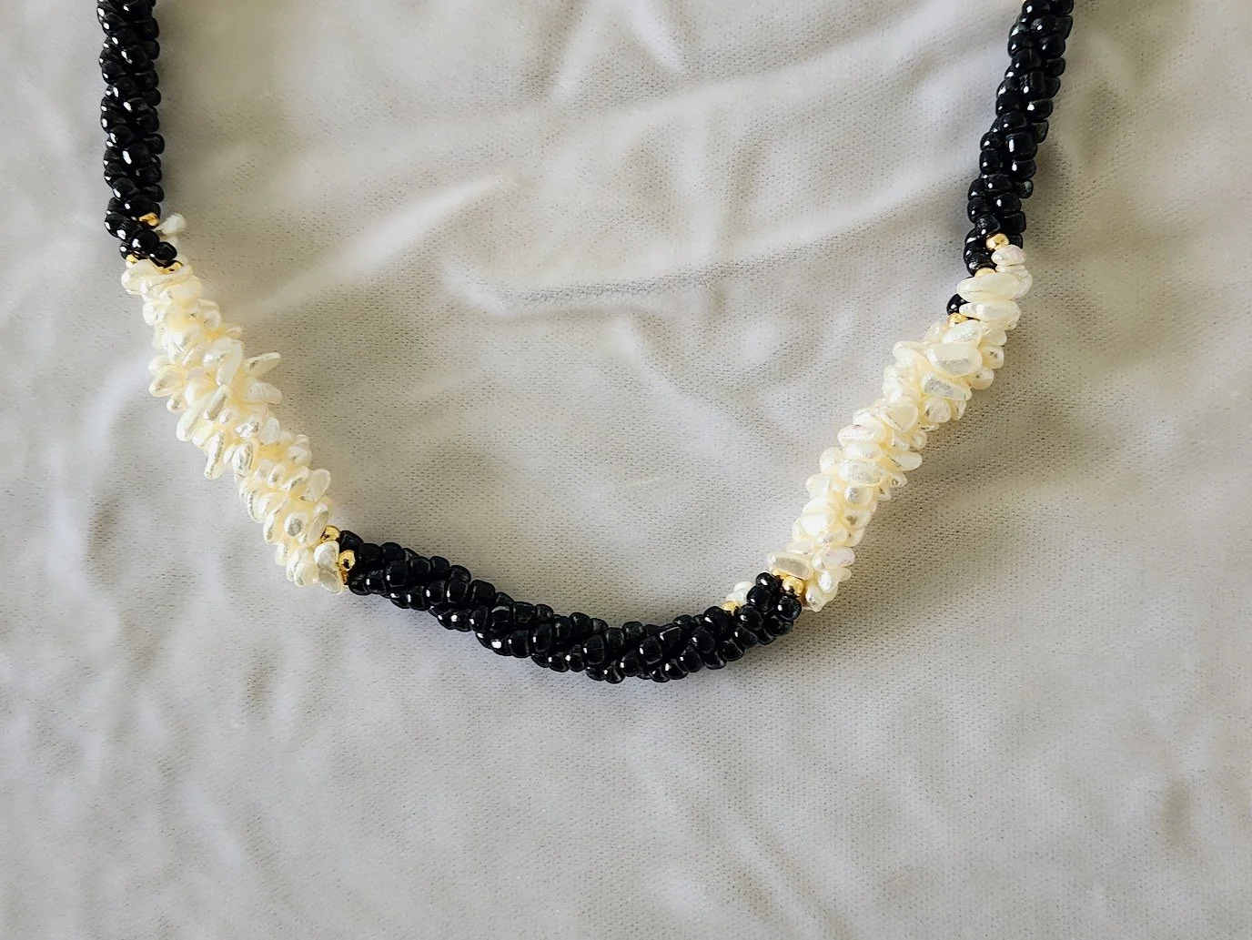 Freshwater Pearls & Black Beads Necklace 2.jpg