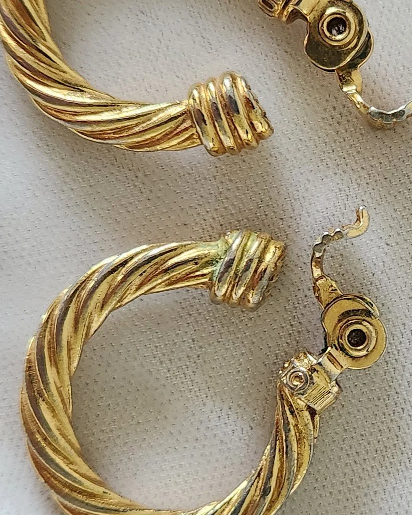 Monet Classical Gold Twist Hoop Earrings 5.jpg