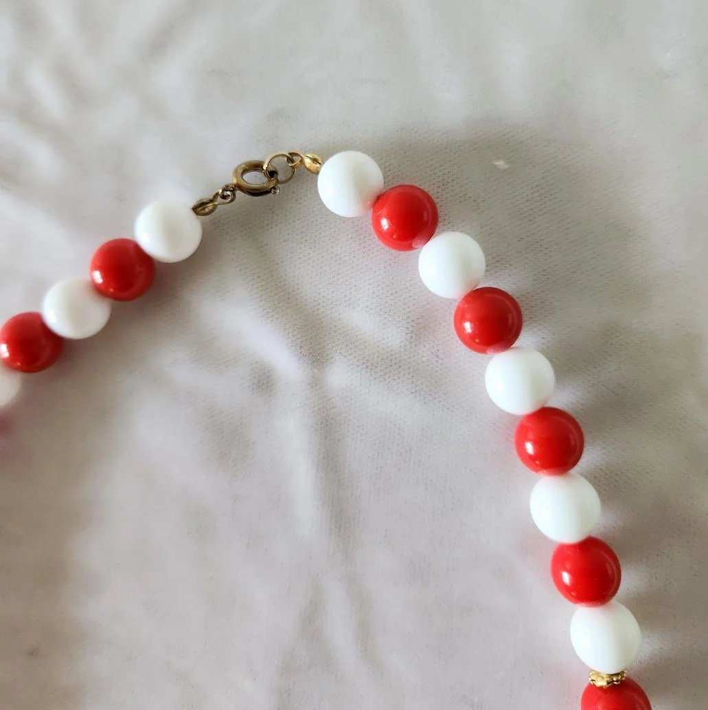 Orange & White Plastic Necklace 6.jpg