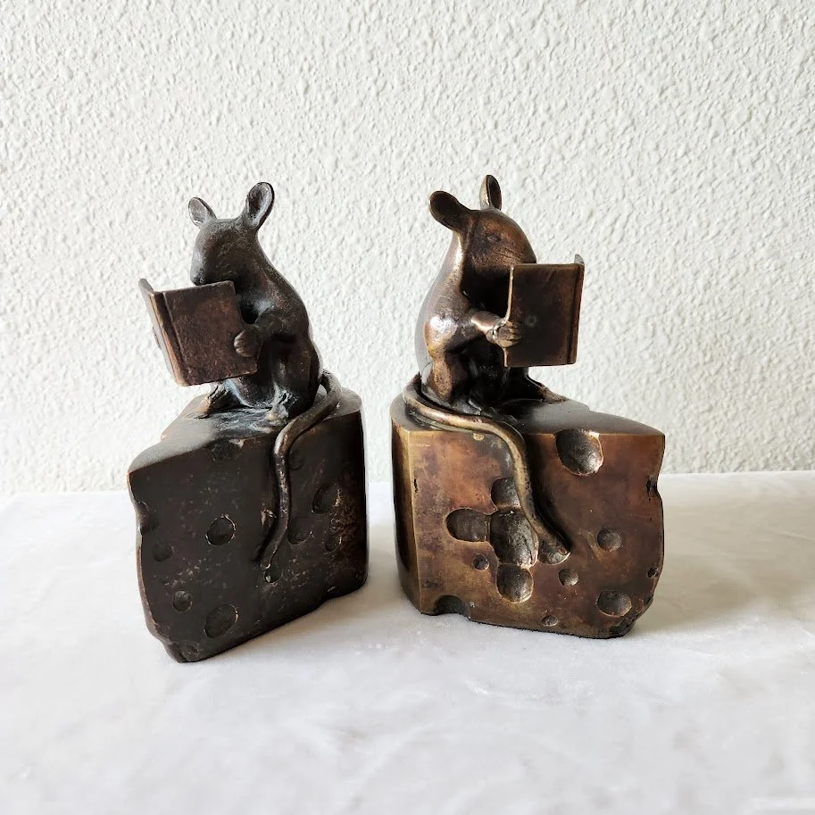 Bronze Mouse Cheese Bookends 3.jpg